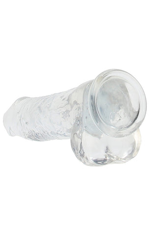 Realrock Realistic Dildo With Balls 25.4 cm Crystal Clear TPE Construction - Realistic Dildos
