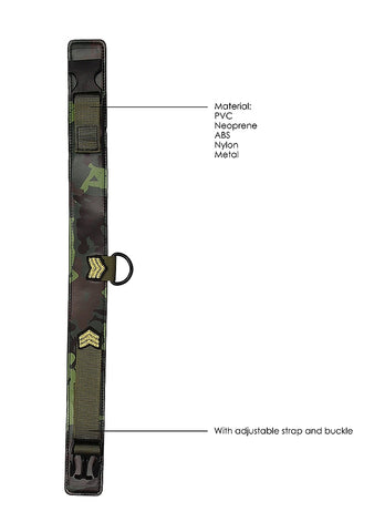 Shots Toys Army Theme Bondage Collar With Leash - Collars and Leads