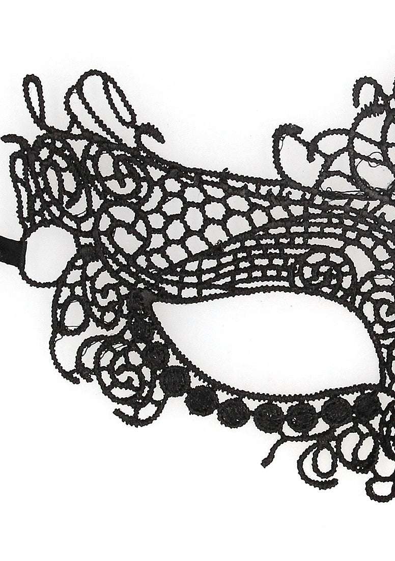 Shots Toys Queen High Quality Bodnage Lace Eye Mask - Masks And Blindfolds