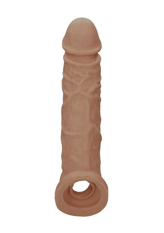 Shots REALROCK 8 Inch Realistic Penis Extender with Rings - Penis Sleeves and Extenders