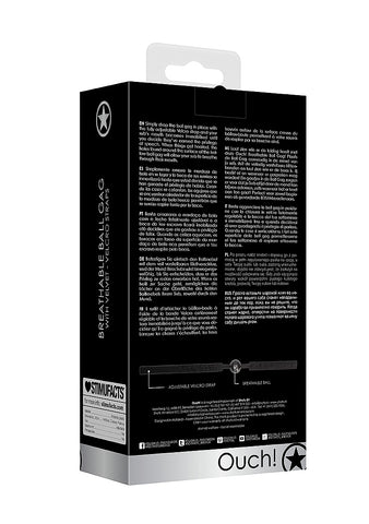 Shots Toys Breathable Ball Gag With Velvet & Velcro Straps - Bondage Gags and Bits
