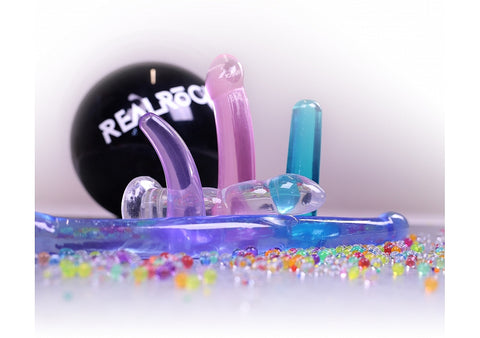 Realrock Crystal Clear Suction Cup Non Realistic Dildo 13cm - Non-Realistic Dildos