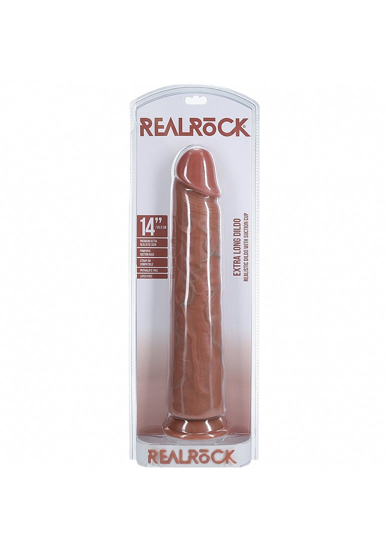 Shots Toys Realrock Extra Large No Balls Realistic Skin Dong 35.5cm Deep Penetration - - Realistic Dildos
