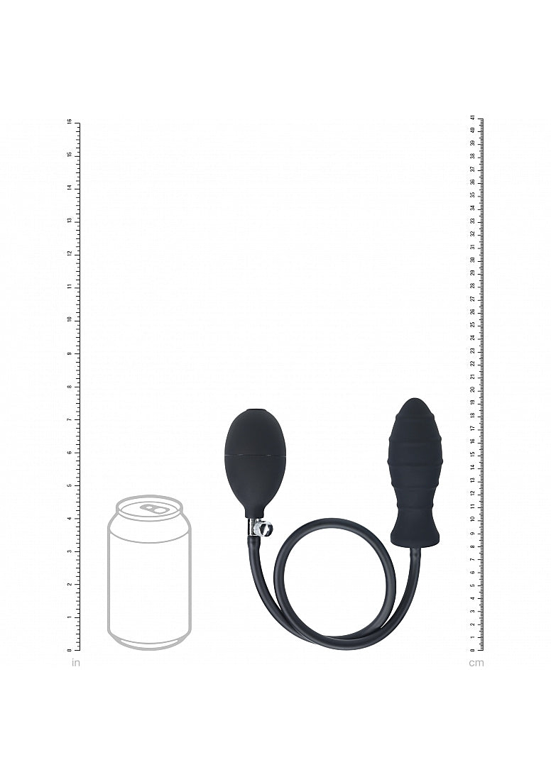 Shots Levelz Ribbed Inflatable Silicone Anal Plug - Butt Plugs