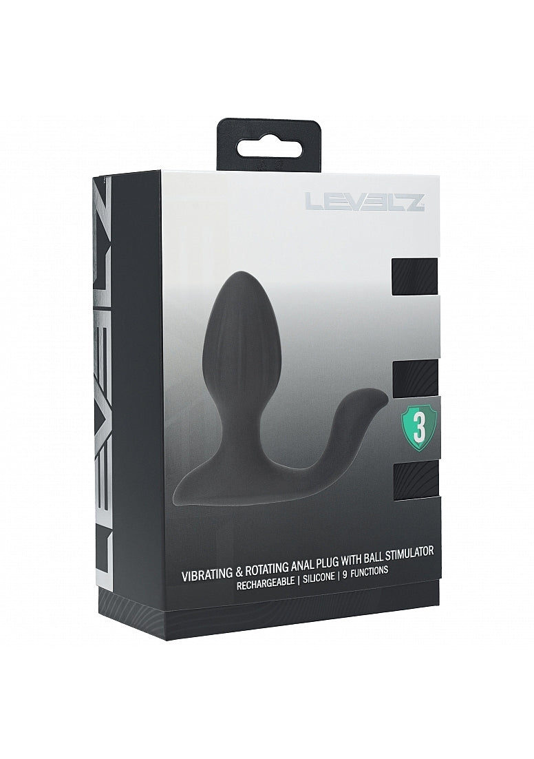 Shots LEVELZ Vibrating & Rotating Anal Plug with Ball Stimulator - - Butt Plugs