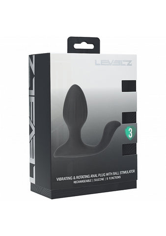 Shots Levelz Vibrating Rotating Anal Plug with Ball Stimulator - Butt Plugs