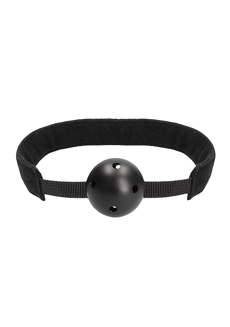 Shots Toys Breathable Ball Gag With Velvet & Velcro Straps - Bondage Gags and Bits