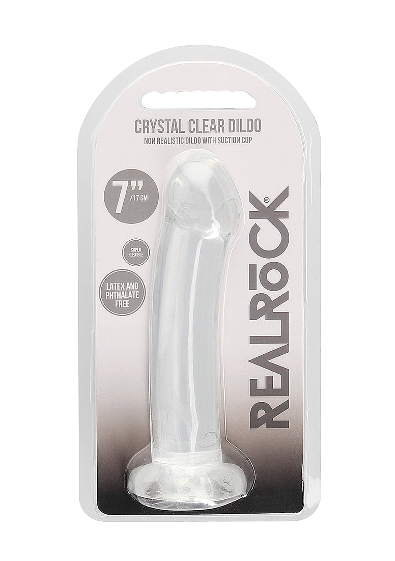 Realrock Crystal Clear Suction Cup Non Realistic Dildo 13cm - Non-Realistic Dildos