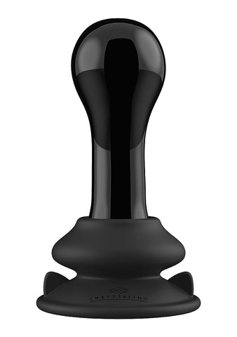 Shots Globy Suction Cup Rechargeable Glass Remote Vibrator - Glass Sex Toys