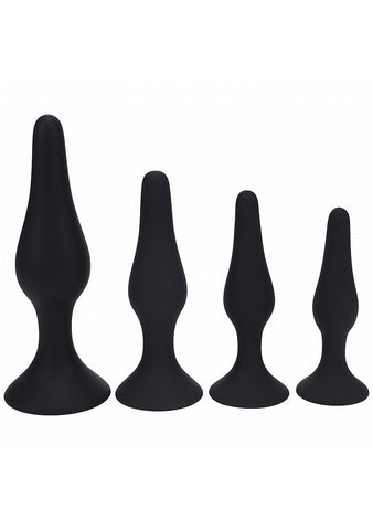 Shots Levelz Slim Fit Silicone Anal Plug Training Kit 4 Sizes - Butt Plugs