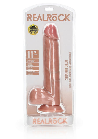 Realrock Straight Realistic Dildo with Balls Flesh - Realistic Dildos