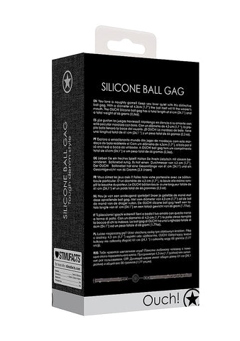 Shots Toys Silicone Ball Gag With Roughend Denim Straps - Bondage Gags and Bits