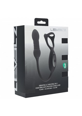 Levelz Vibrating Tri O Cock Ring with P Spot Stimulator - Vibrating Cock Rings