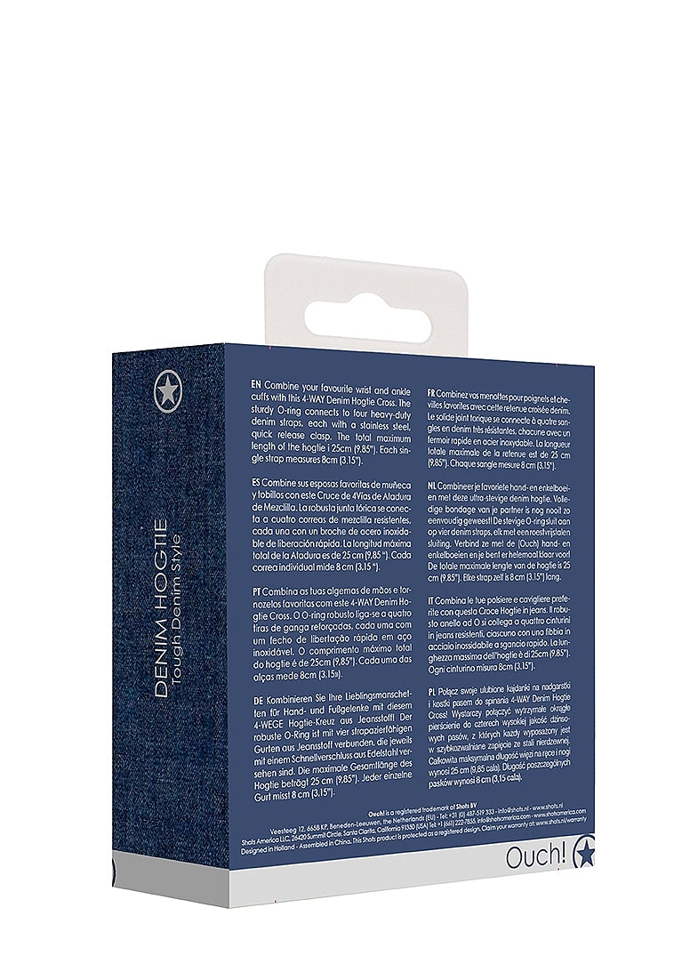 Shots Toys Roughend Denim Style Fetish Play Hogtie - - Cuffs And Restraints