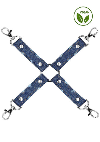 Shots Toys Roughend Denim Style Fetish Play Hogtie - Cuffs And Restraints