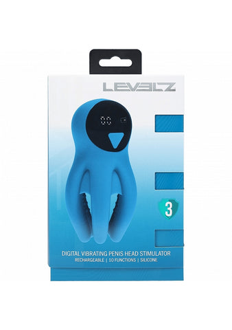 Shots LEVELZ Digital Vibrating Silicone Penis Head Stimulator - Masturbators and Strokers