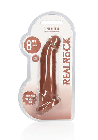 Shots REALROCK 8 Inch Realistic Penis Extender with Rings - Penis Sleeves and Extenders