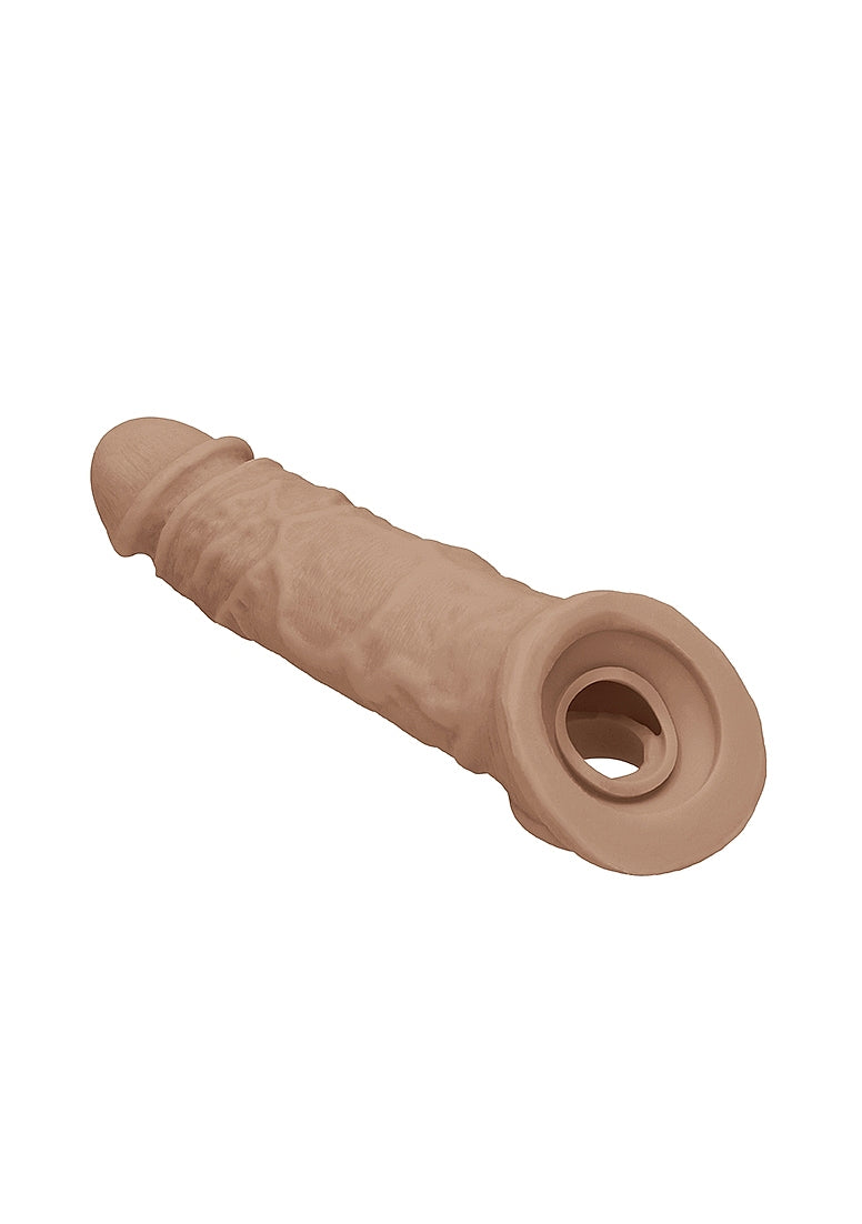 Shots REALROCK 8 Inch Realistic Penis Extender with Rings - Penis Sleeves and Extenders