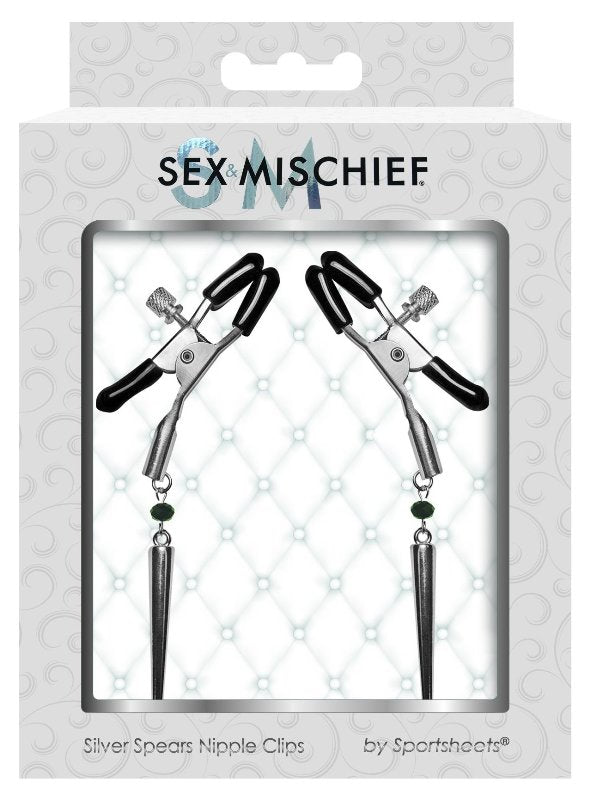 Silver Spears Nipple Clips - - Nipple and Clit Clamps
