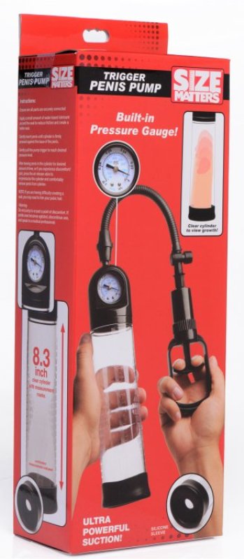 Size Matters Trigger Penis Pump with Gauge