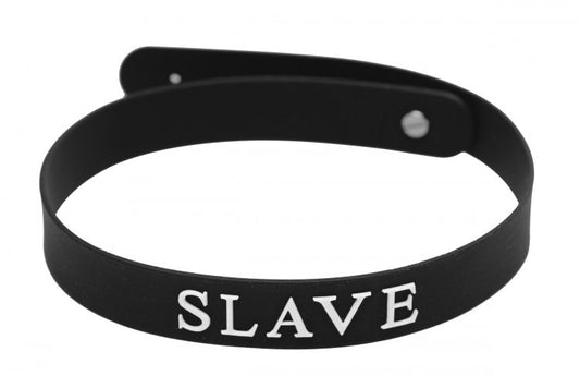 Slave Silicone Collar Black - - Collars and Leads