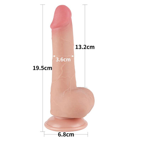 7.5 Inch Sliding Skin Suction Base Dong by Lovetoy