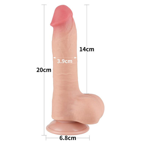 8 Inch Sliding Skin Dual Layer Suction Dong by Lovetoy