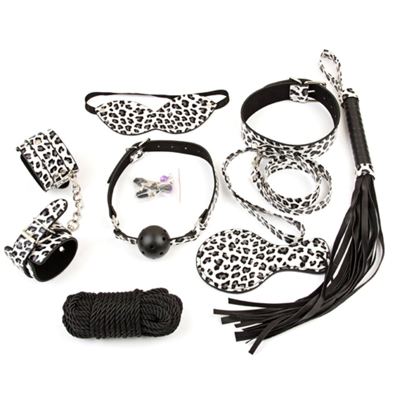Snow Leopard Bondage Kit 8 piece - - Bondage Kits