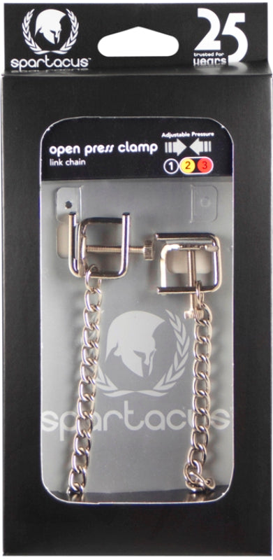 Spartacus Adjustable Press Clamps with Link Chain - - Nipple and Clit Clamps