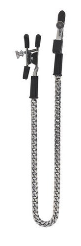 Spartacus Adjustable Alligator Clamps with Jewel Chain - - Nipple and Clit Clamps