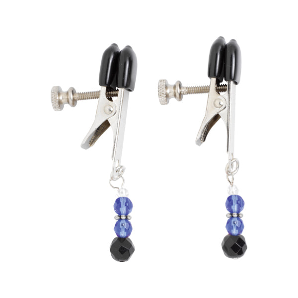 Spartacus Adjustable Nipple Clamps with Glass Beads - - Nipple and Clit Clamps