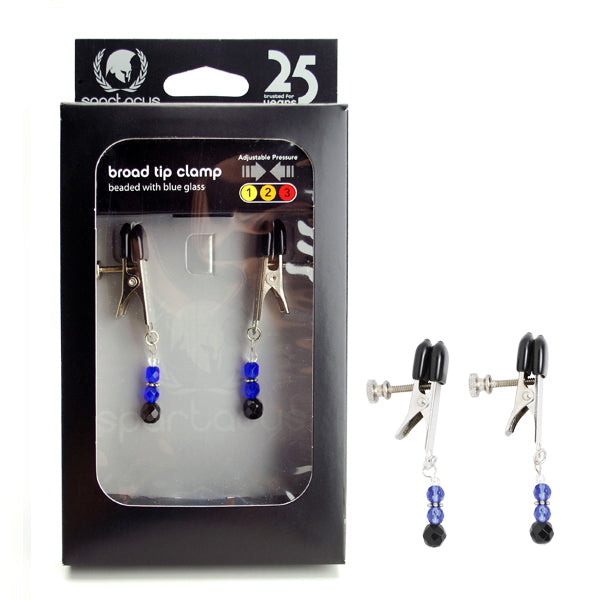 Spartacus Adjustable Nipple Clamps with Glass Beads - - Nipple and Clit Clamps