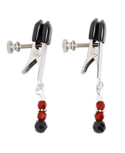 Spartacus Adjustable Nipple Clamps with Glass Beads - - Nipple and Clit Clamps