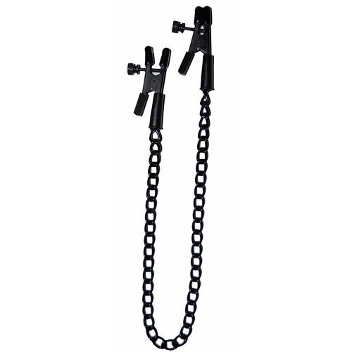 Spartacus Adjustable Alligator Clamps with Link Chain - - Cuffs And Restraints