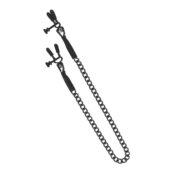 Spartacus Adjustable Spring Jaw Clamps with Link Chain - - Nipple and Clit Clamps