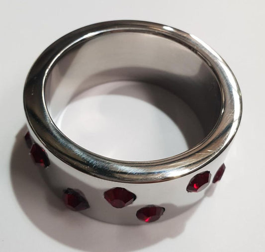 Staggered Ruby Encrusted Cock Ring