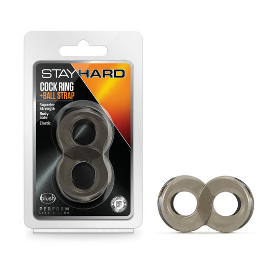 Stay Hard Cock Ring And Ball Strap - Black