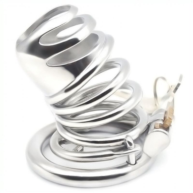 Gourdie Steel Cock Cage With Anti-falling Ring - - Male Chastity