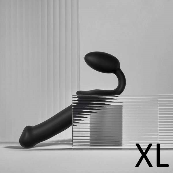 STRAP-ON-ME NEW Bendable Strap-On Silicone Dildo Black - Strap On Sextoys