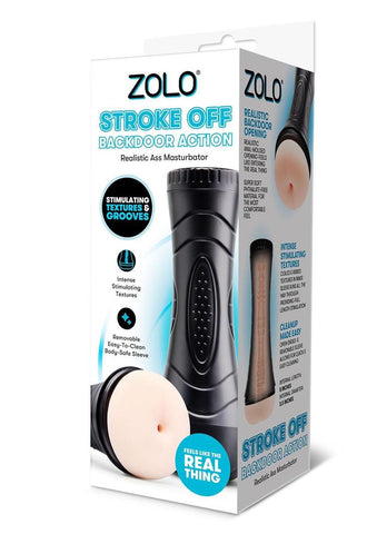 Zolo STROKE OFF Backdoor Action Realistic Anal Stroker - Masturbators and Strokers