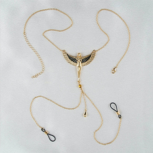 Sylvie Monthule Breast Necklace The Breath Of Isis Gold - - Nipple and Clit Clamps