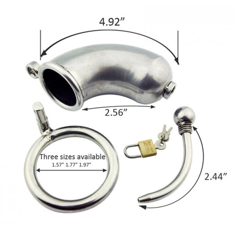 BDStyle Tin Man Cock Cage with Steel Construction and Urethral Sound - Male Chastity