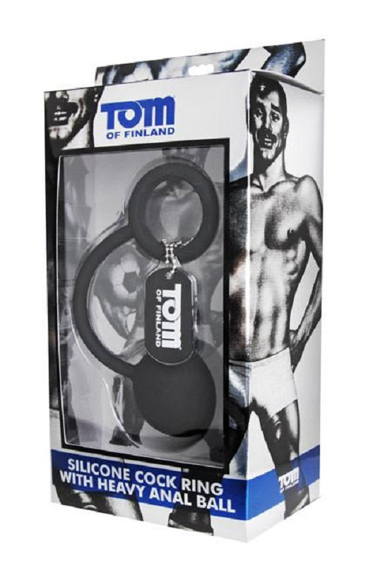 Tom of Finland Silicone Cock Ring & Weighted Anal Ball - - Cock Rings