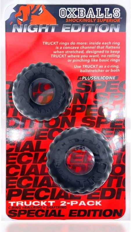 Truckt 2 Piece Cockring Set Special Edition Black - - Stretchy Cock Rings