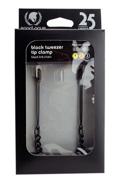 Tweezer Tip Clamps - Black Link Chain - - Nipple and Clit Clamps