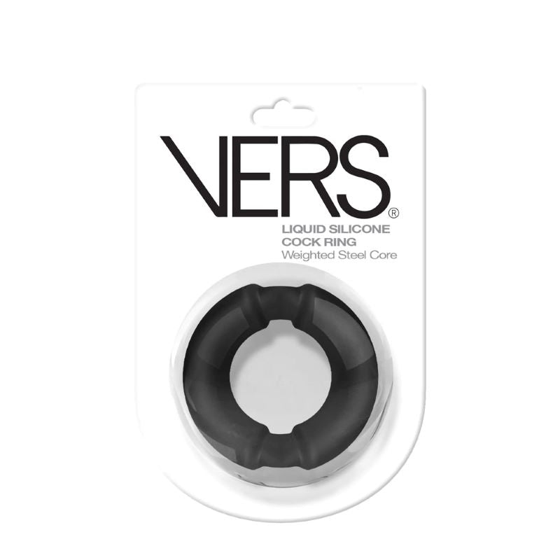 VERS Steel Weighted C-Ring - Black - - Stretchy Cock Rings