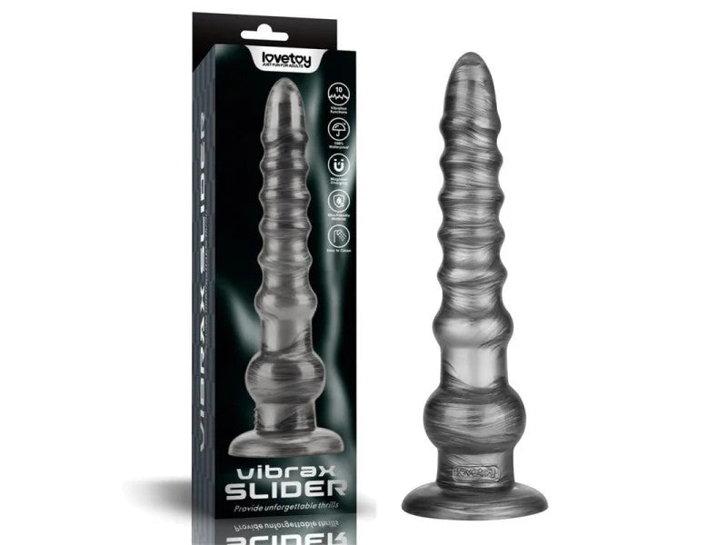 Lovetoy King Sized Vibrax Slider Vibrating Dildo Grey with 10 Functions - - Vibrating Dildos
