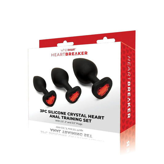 WhipSmart Heartbreaker 3PC Silicone Crystal Heart Anal Training
