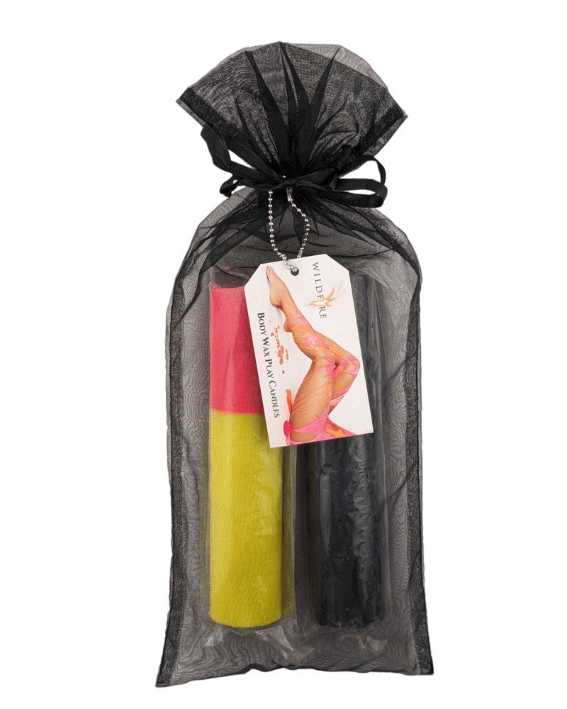 Wildfire International Wax Play Candles Dual Temperature Play - Pink and Yellow Black - Sex Pheromones and Perfumes